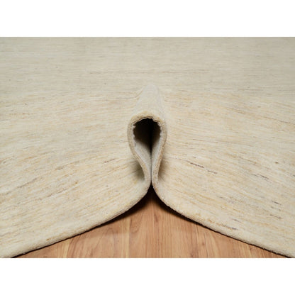 8'1"X15'10" White Plain Design Lori Buft All Wool Hand Knotted Runner Rug