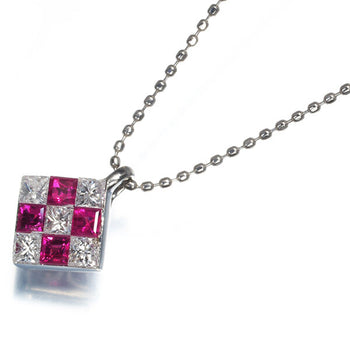Pink Sapphire 0.32Ct Diamond 0.30Ct Square