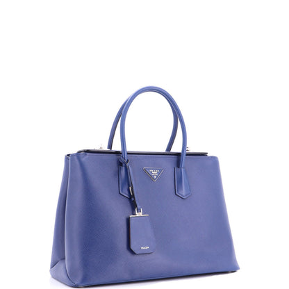 Prada Turnlock Cuir Twin Tote Saffiano Leather Medium