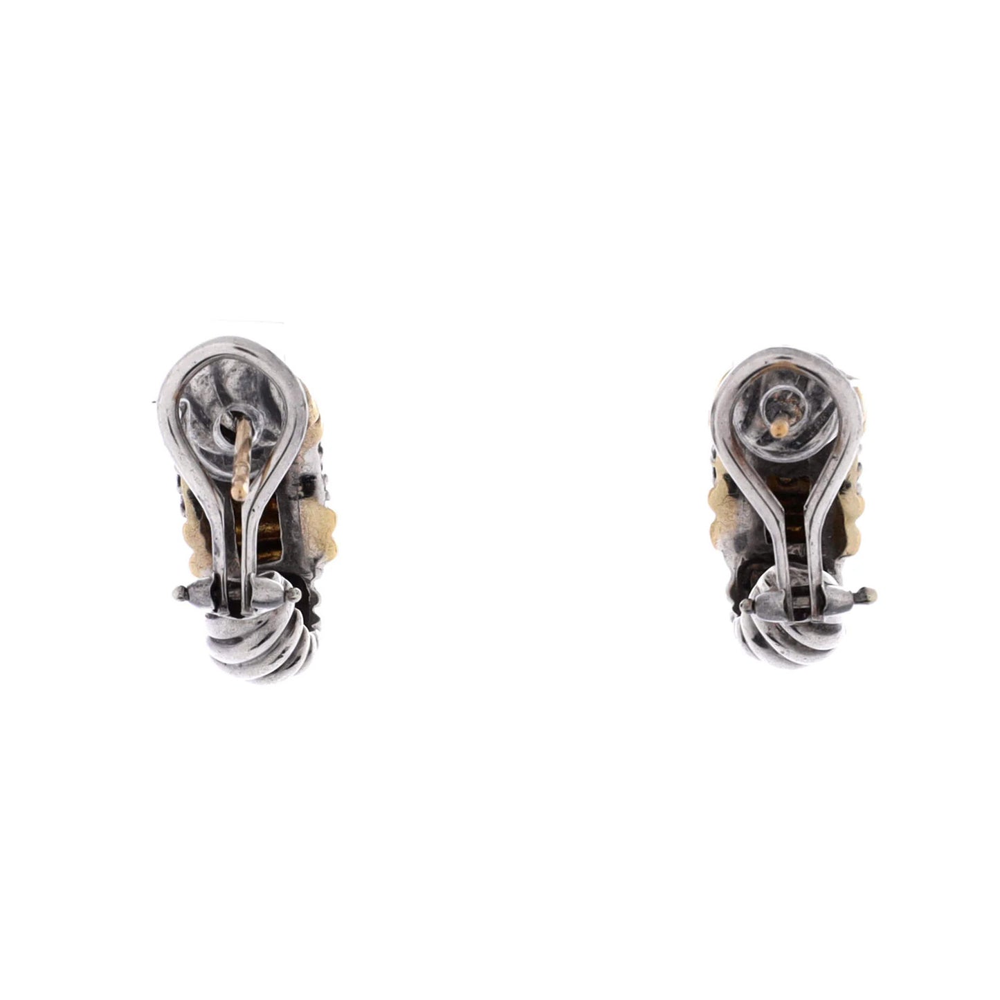 David Yurman Shrimp French Clip Earrings Sterling Silver And 18K Yellow Gold
