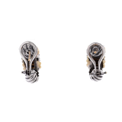 David Yurman Shrimp French Clip Earrings Sterling Silver And 18K Yellow Gold