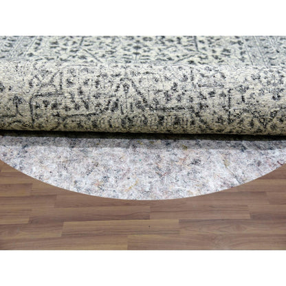 10'X10' Oxford White Hand Knotted Organic Wool Mamluk Dynasty Round Rug