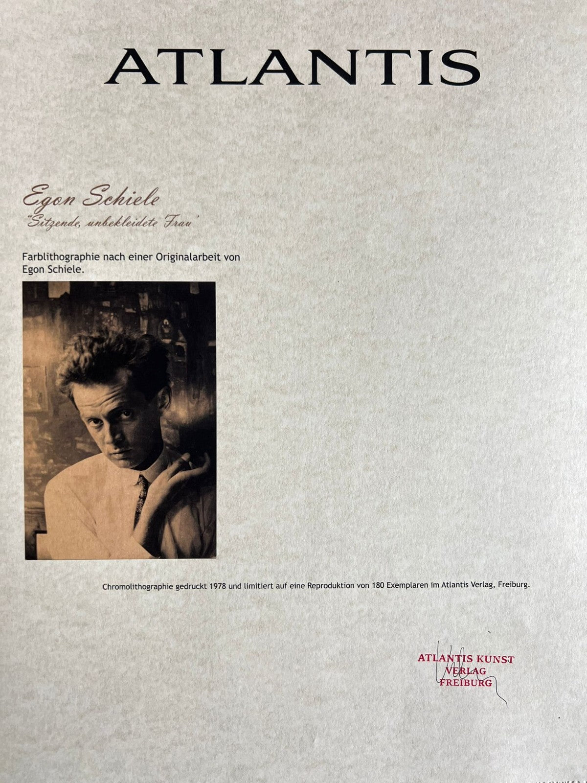 Egon Schiele Lithograph From An Painting