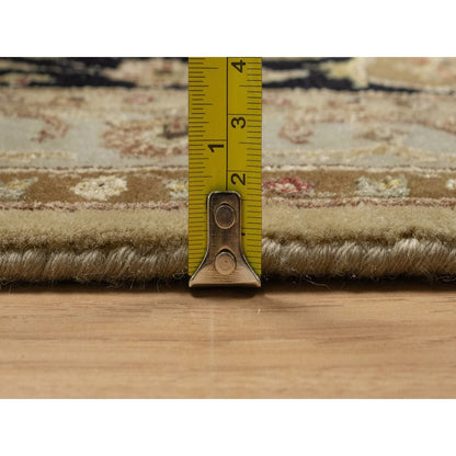 8'X10' Brown Kishoon Design New Zealand Wool With Silk Hand Knotted Rug