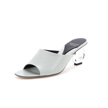 Gucci Women'S Interlocking G Heels Slide Sandals Leather