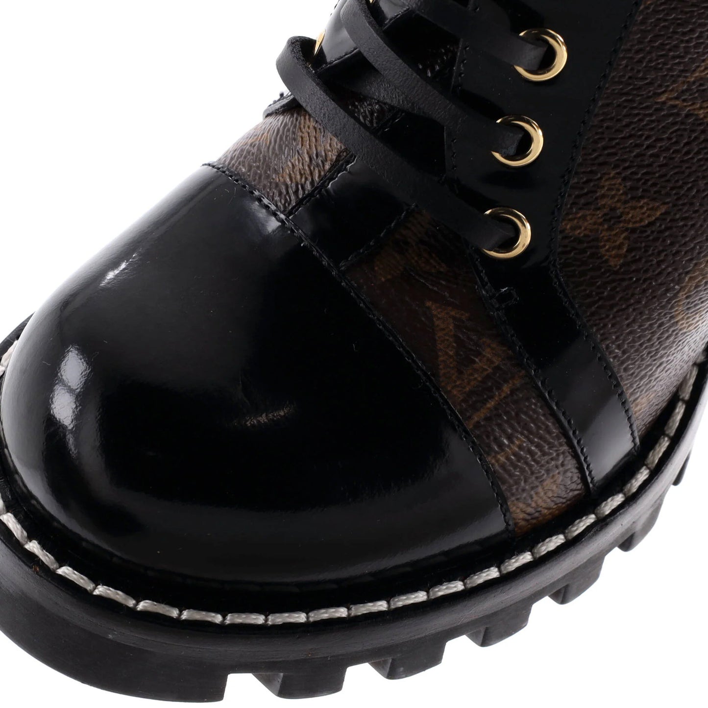 Louis Vuitton Women'S Star Trail Ankle Boots Monogram Canvas With Patent