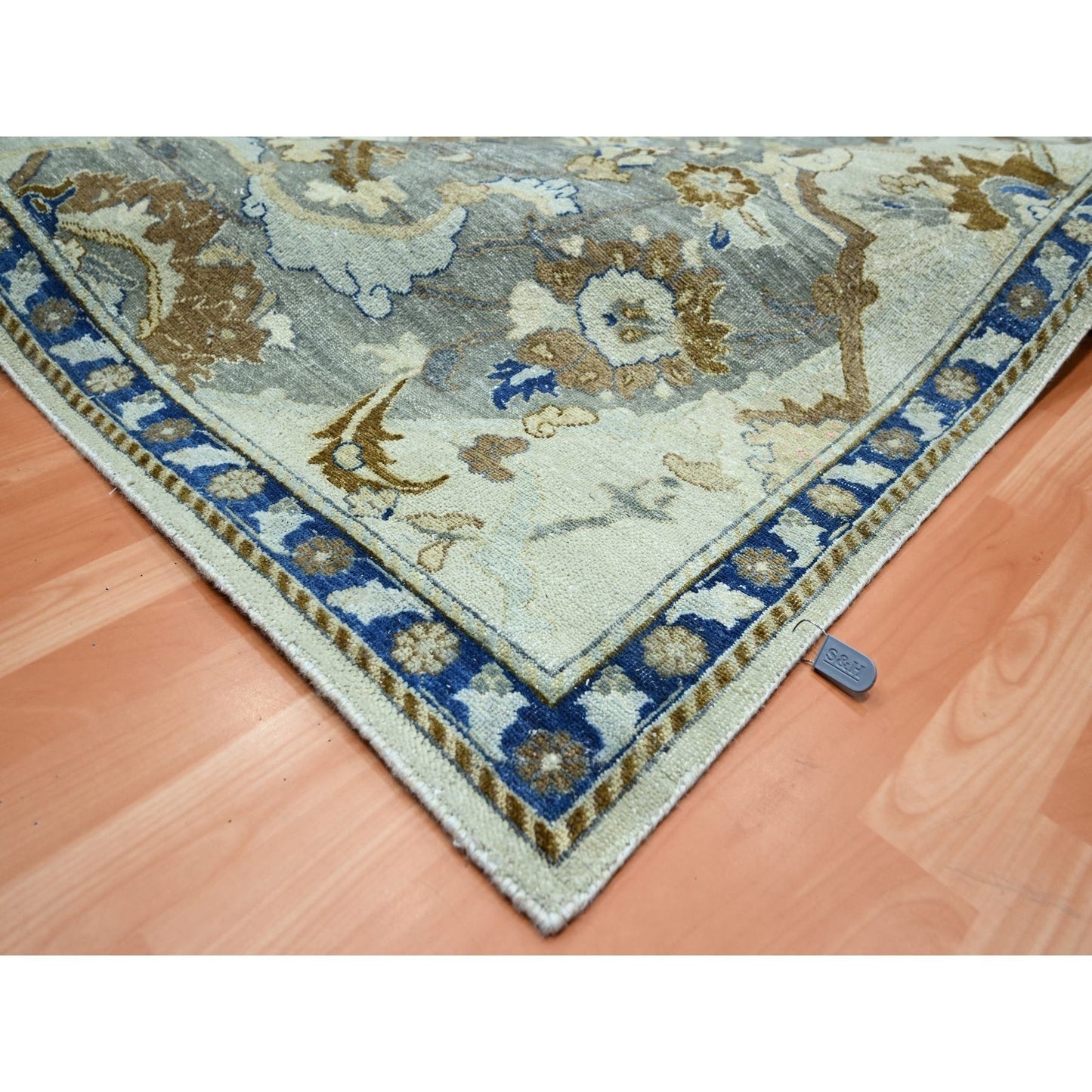 Rug 9'2"x12'3" Chiffon White Polonaise Czartoryski Hand Knotted 100% Wool