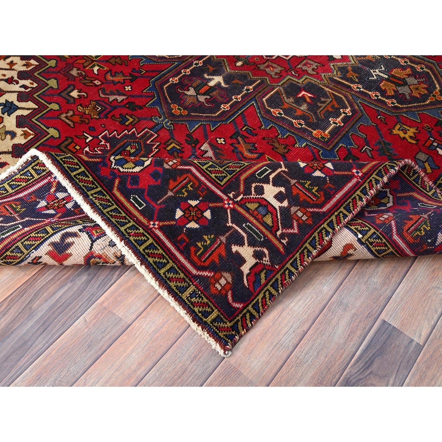 6'4"X9'3" Cranberry Zing Red Zoroastrian Cleaned And Secured Oriental Rug