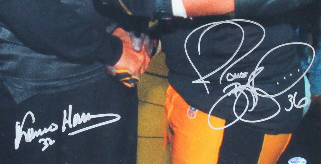Franco Harris/Jerome Bettis Signed 16X20 Photo Steelers Framed Beckett 183632