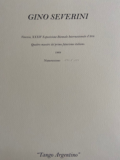 Gino Severini - Venice Biennale 1968 Numbered Coa In Pencil