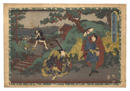 Kunikiyo 1857 Chushingura Woodblock Print Set Storehouse of Loyal Retainers