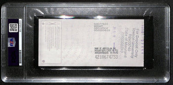 Johnny Unitas Signed 7/24/02 Check Psa/Dna Mint 9