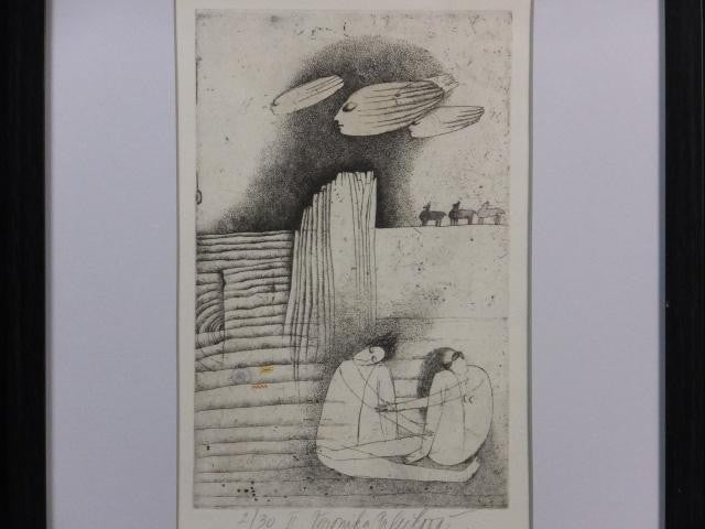 Veronika Paleckova "Portrait" Signed Etching Limited 30 Framed Czech Art