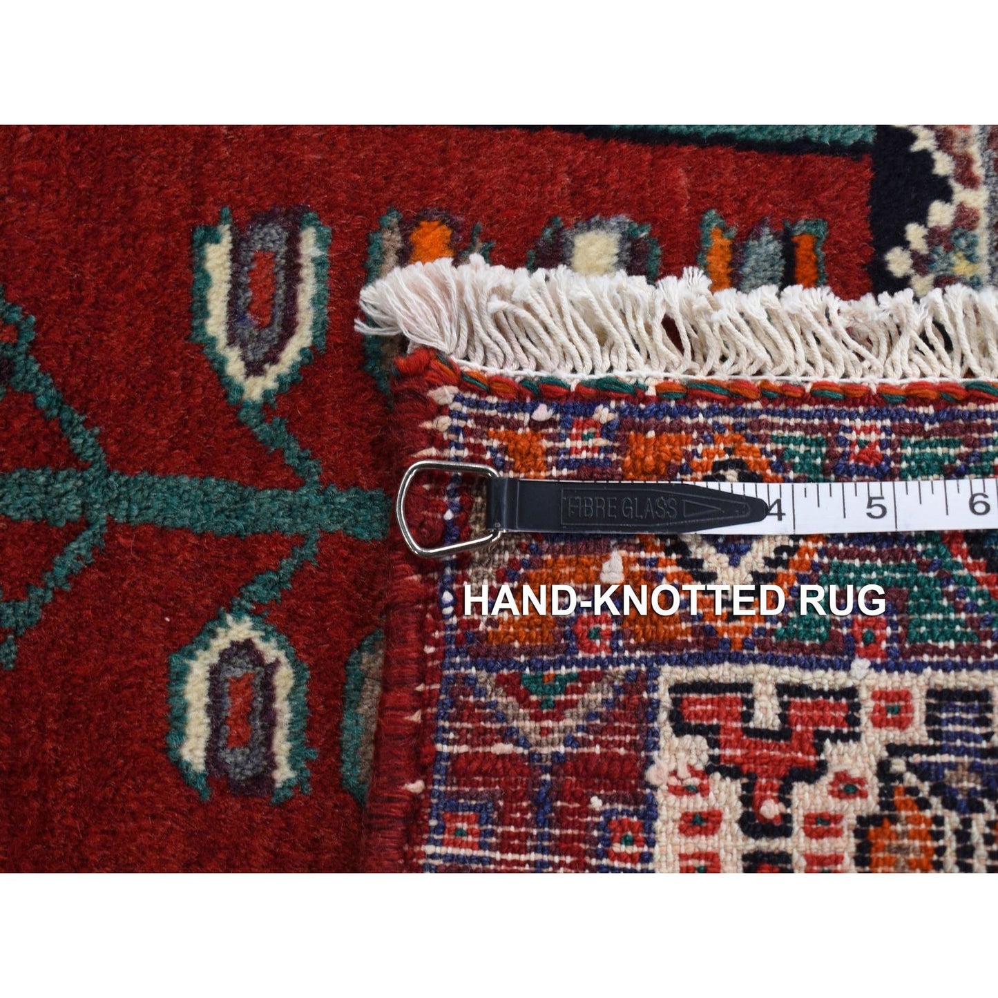 4'8"x9'7" Blue New Zoroastrian Khamadan Wool Hand Knotted Runner Rug