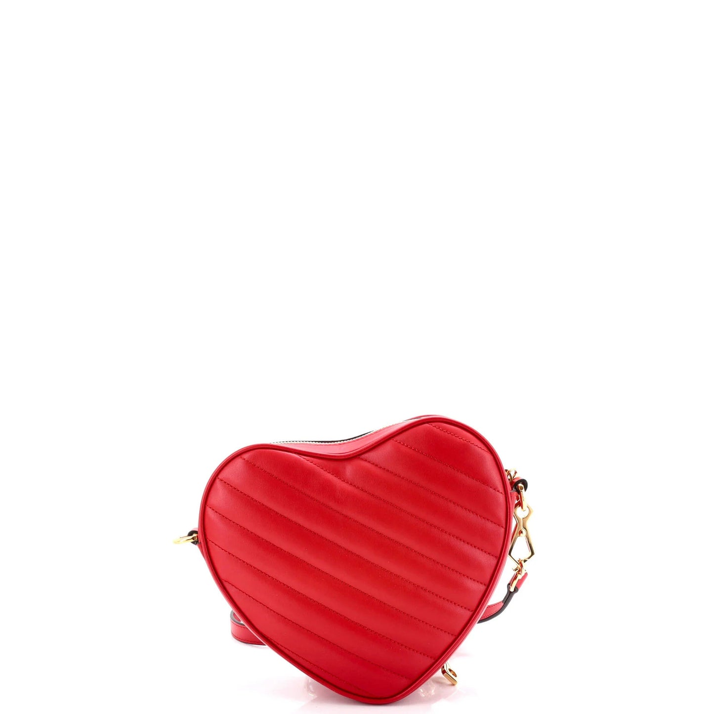 Gucci Interlocking G Heart Shoulder Bag Diagonal Quilted Leather Mini