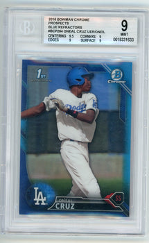 Oneal Cruz 2016 Bowman Chrome Prospects Blue Refractors #Bcp204 Bgs 9