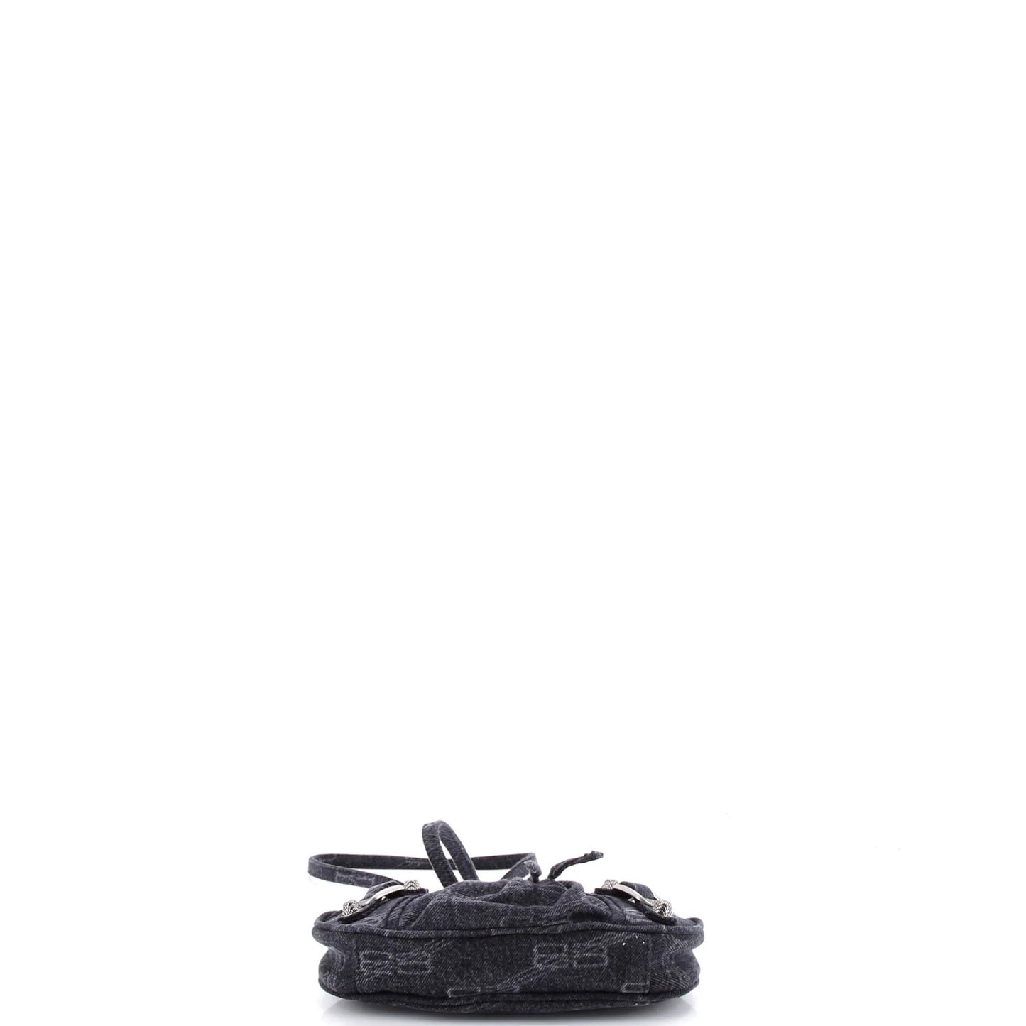 Balenciaga Le Cagole Giant Studs Shoulder Bag Bb Monogram Denim Mini