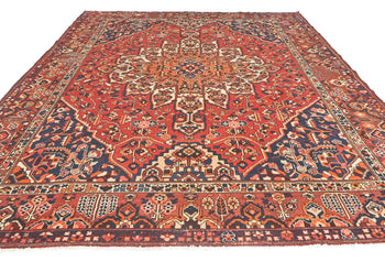 Large Vintage Floral 10X12 ft Hand-Knotted Wool