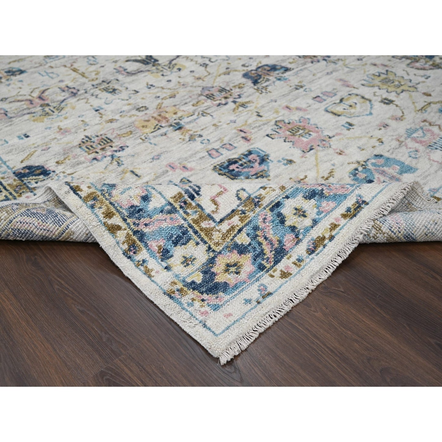 Rug 7'10"x9'10"Ivory Hand Knotted Wool Natural Dyes Mahal Design Oriental