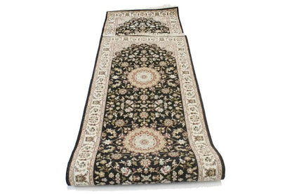 Handmade Indo-Nain Oriental Runner Rug 3X12 Ft