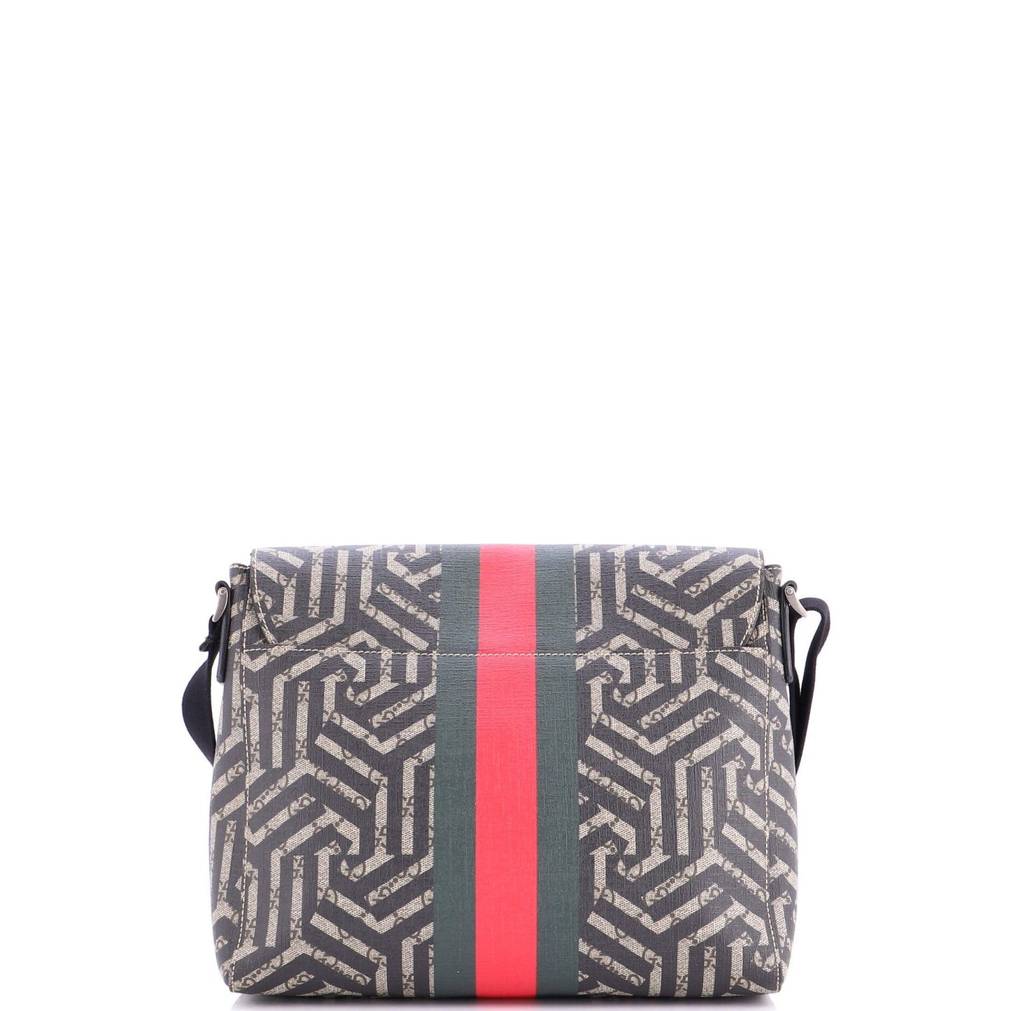 Gucci Bee Web Flap Messenger Bag Caleido Gg Coated Canvas Medium