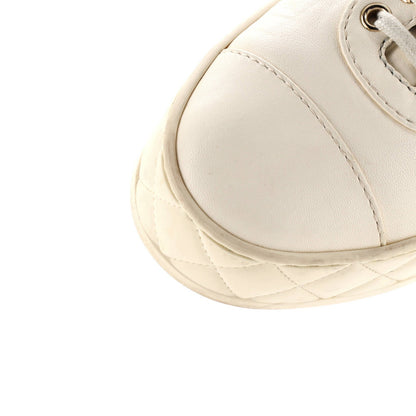 Chanel Women'S Logo Strap Lace Up Sneakers Leather