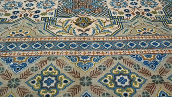 Semi Antique Wool Oriental Rug 9X12 Ft Floral