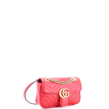 Gucci Gg Marmont Flap Bag Matelasse Leather Mini