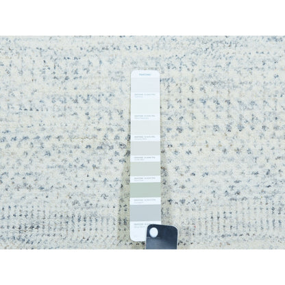 8'X10'1" Classic Gray Hand Knotted Modern Grass Design Wool Plain Rug