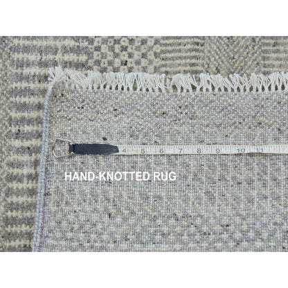 2'6"X21'8" Castor Gray Undyed Wool Grass Hand Knotted Xl Runner Rug