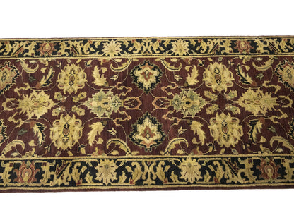 27X10 Handmade Wool Oriental Runner Rug Agra Jaipur Floral Hallway Carpet