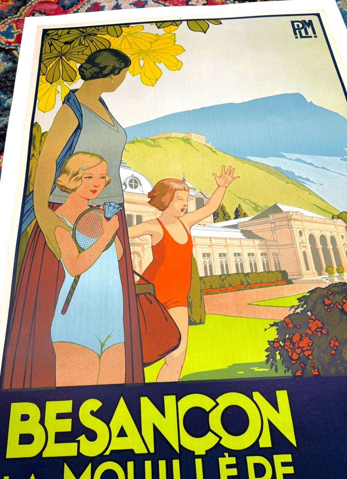 French Vintage Tennis Poster 1930 Lucien Pillot Besancon