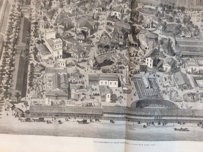 Paris Exposition Universelle 1867 German Quarter Panoramic View Large Engraving