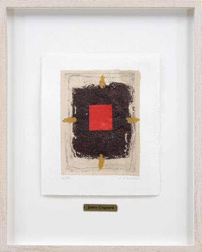 James Coignard (French) Original Collage Carborundum Print Pencil Signed Framed