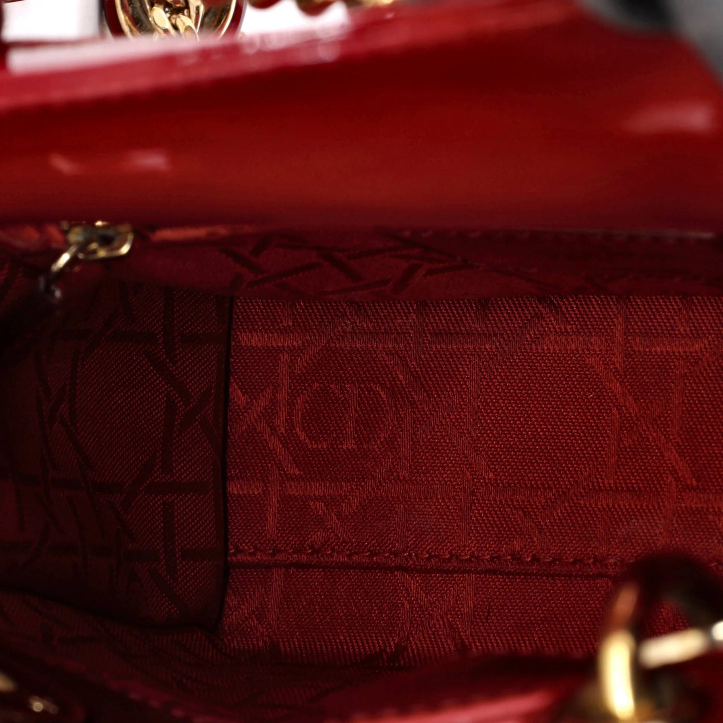 Christian Dior Lady Dior Chain Bag Cannage Quilt Patent Mini