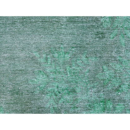 9'7"X12'5" Hand Knotted Shades Of Light Green Overdyed Farsian Karman Rug