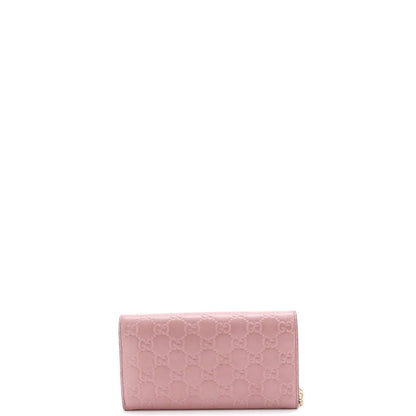 Gucci Padlock Continental Chain Wallet Guccissima Leather Long