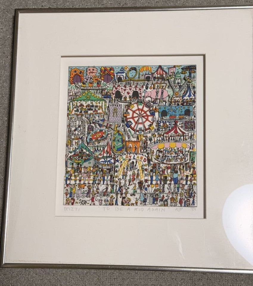 JAMES RIZZI "TO BE A KID AGAIN" 3D Silkscreen Edition, Hand-Signed and Framed