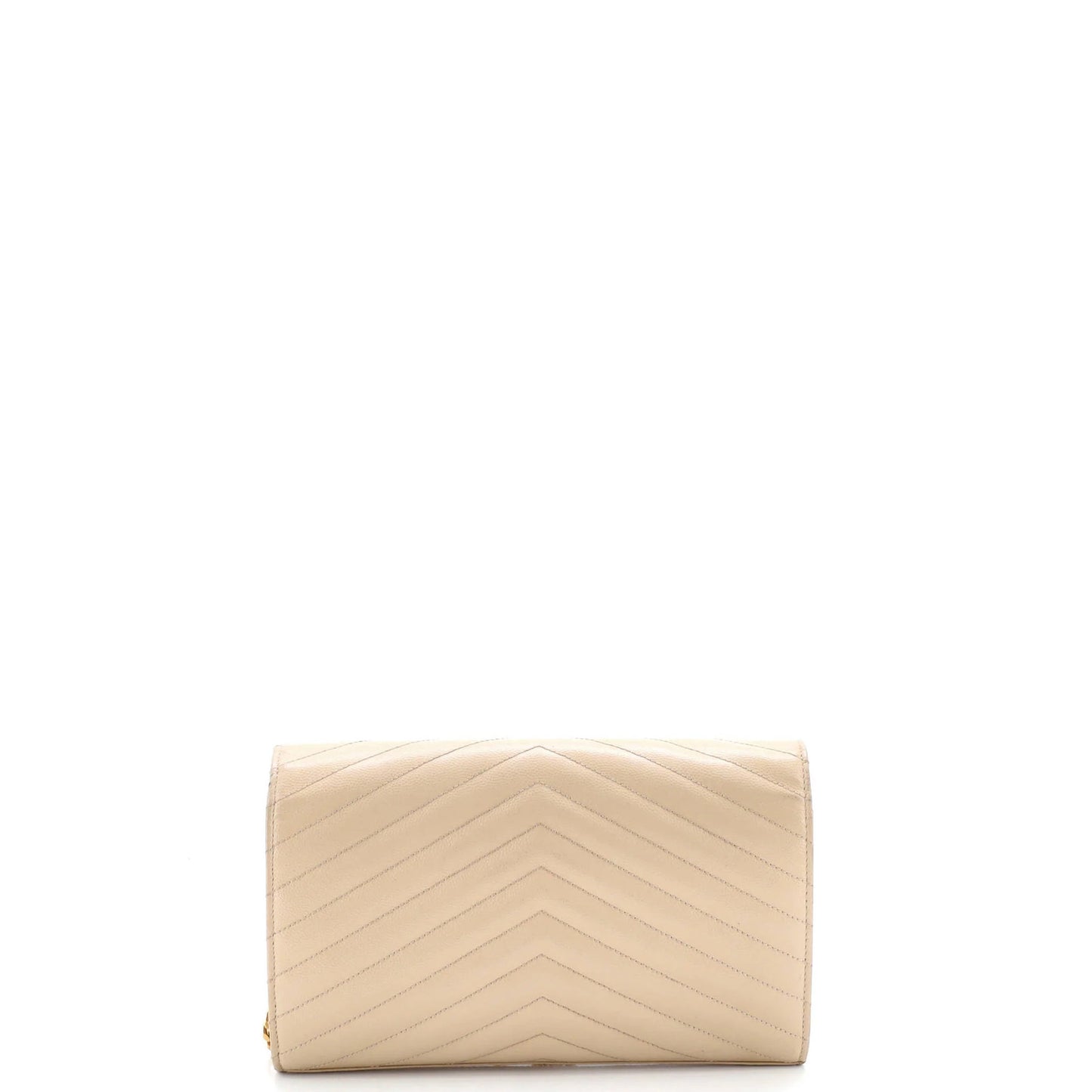 Saint Laurent Classic Monogram Wallet On Chain Matelasse Chevron Leather Medium