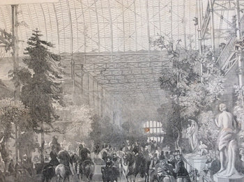 1851 Crystal Palace Winter Garden London Great Exhibition Original Engraving Iln