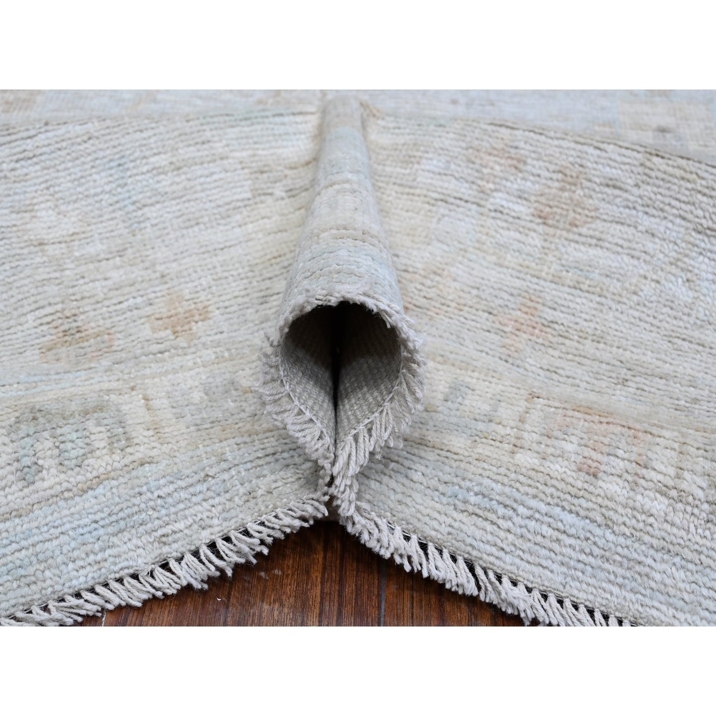 9'X11'10" Medium Gray Vegetable Dyes Afghan Angora Oushak Oriental Rug