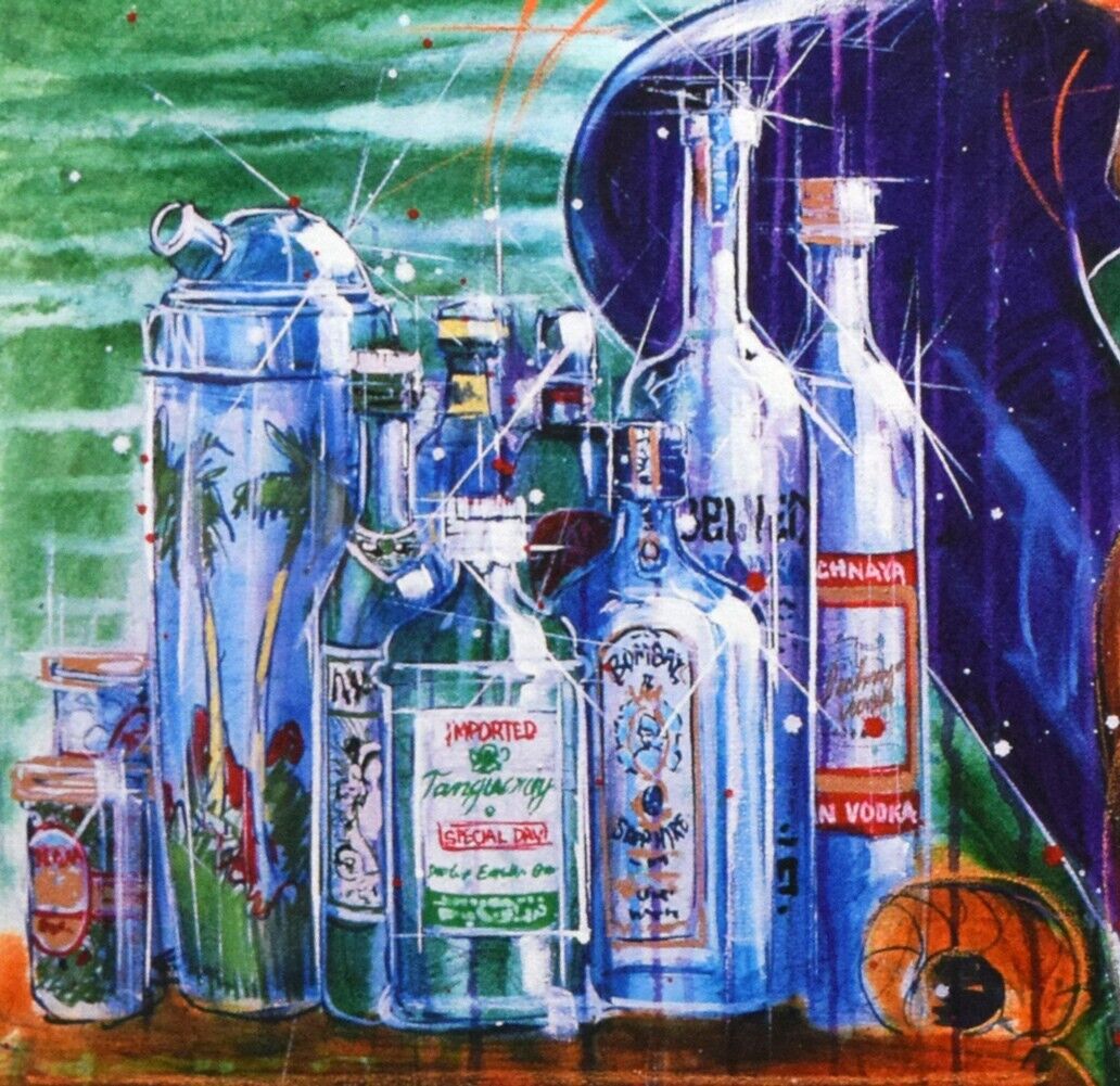 Michael Bryan - Another Martini Original Serigraph Framed Numbered