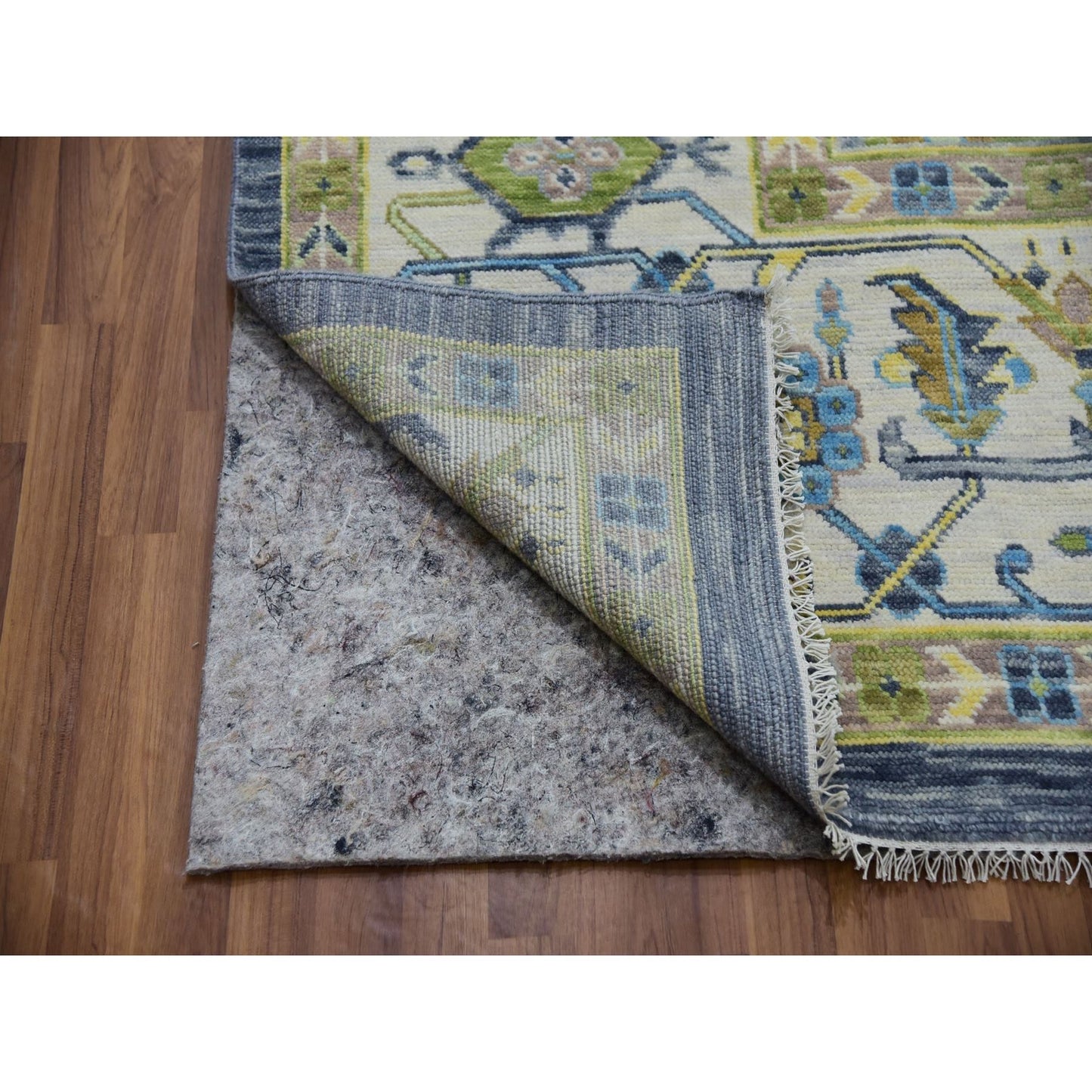 11'10"X14'9" Gray Oushak Weave 100% Wool Hand Knotted Oversized Rug