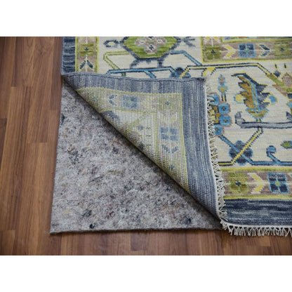 11'10"X14'9" Gray Oushak Weave 100% Wool Hand Knotted Oversized Rug