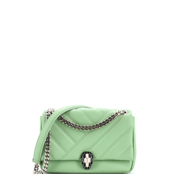 Bvlgari Serpenti Cabochon Shoulder Bag Diagonal Quilted Leather Small