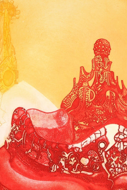 Alfonso Costa (Spain) Homage To Gaudi 1983 Original Etching Signed & Numbered