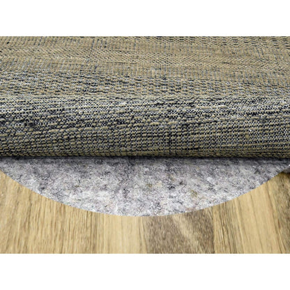 10'X10' Brown Pure Wool Rug Hand Knotted Distressed Grass Design Round