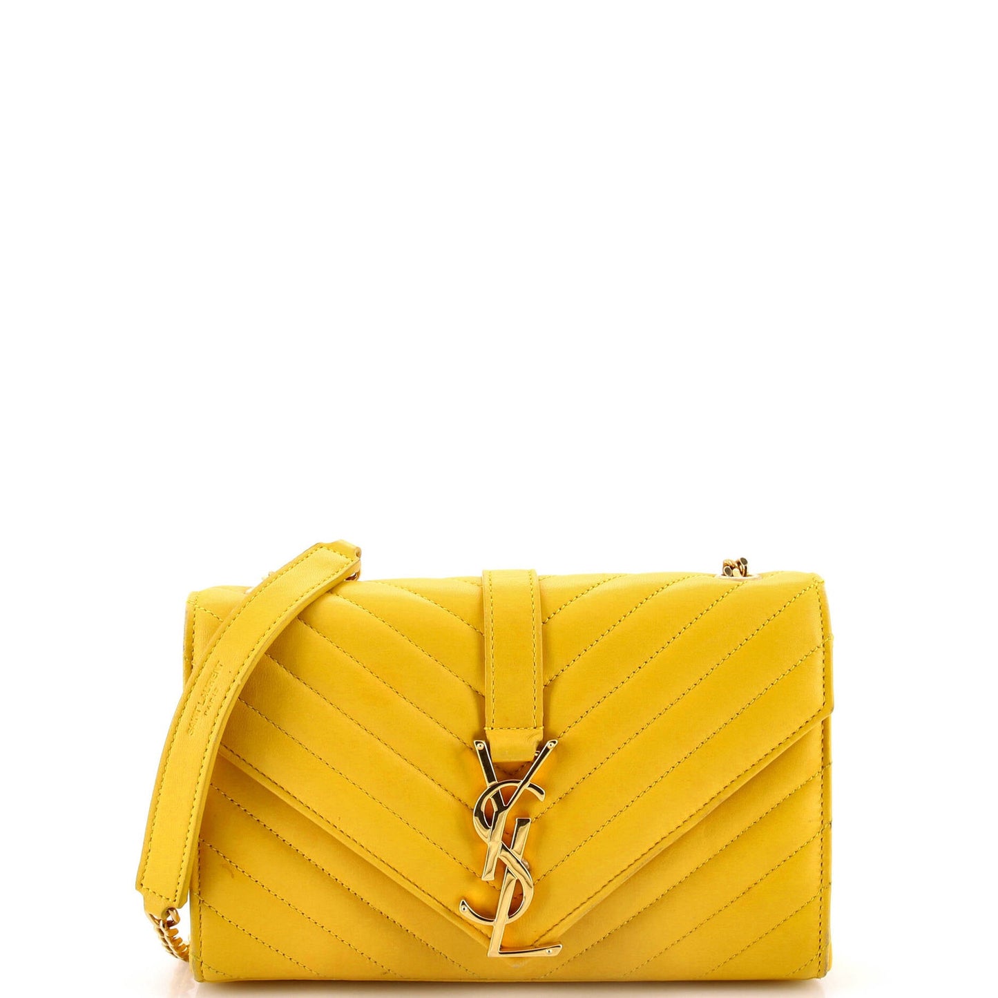 Saint Laurent Classic Monogram Envelope Satchel Matelasse Chevron Leather Small