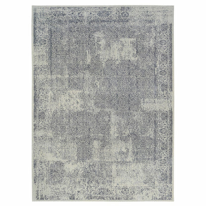 12'X18'2" Wool And Silk Hand Loomed Gray Fine Jacquard Oversized Rug