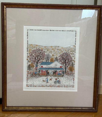 Cuca Romley "Pumpkin Harvest" Lithograph Signed Limited 103/175 Framed